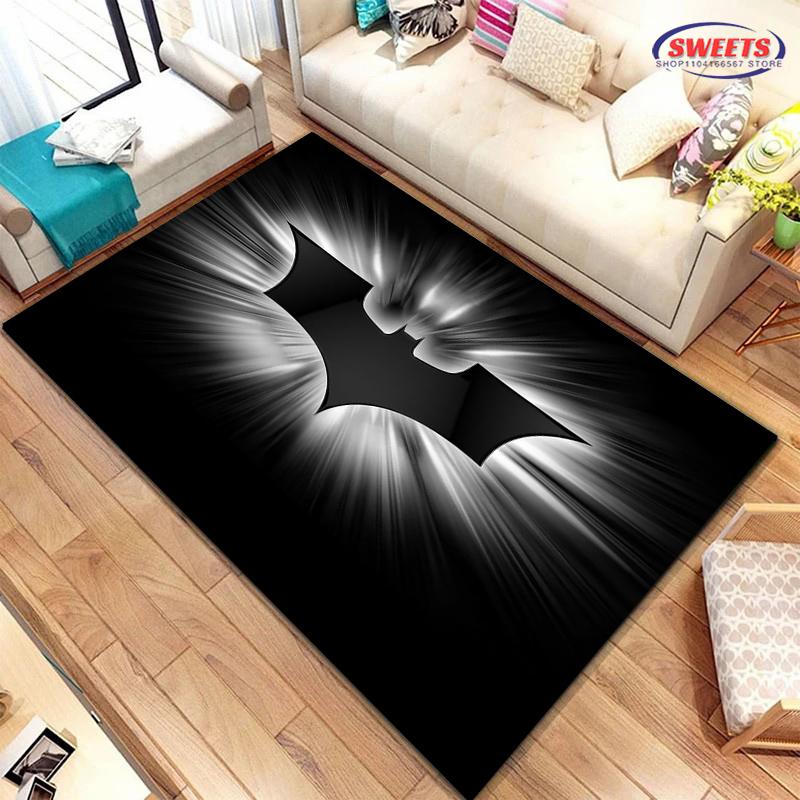 Tapis Logo DC Batman Nouvelle Sortie ! Tapis pour Salon Chambre d'Enfants, Zones de Chevet et de Bureau, Tapis Durable Lavable en Machine