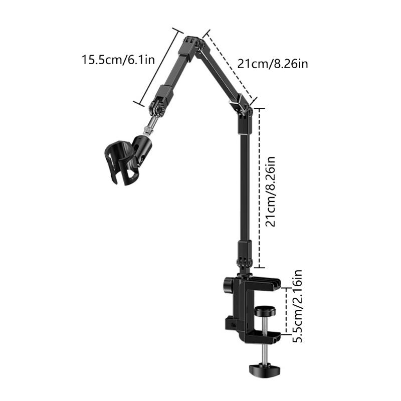 Microphone Arm Stand 360°Adjustable Springless Microphone Suspension Scissor Boom Arm Stand for Stable Recording