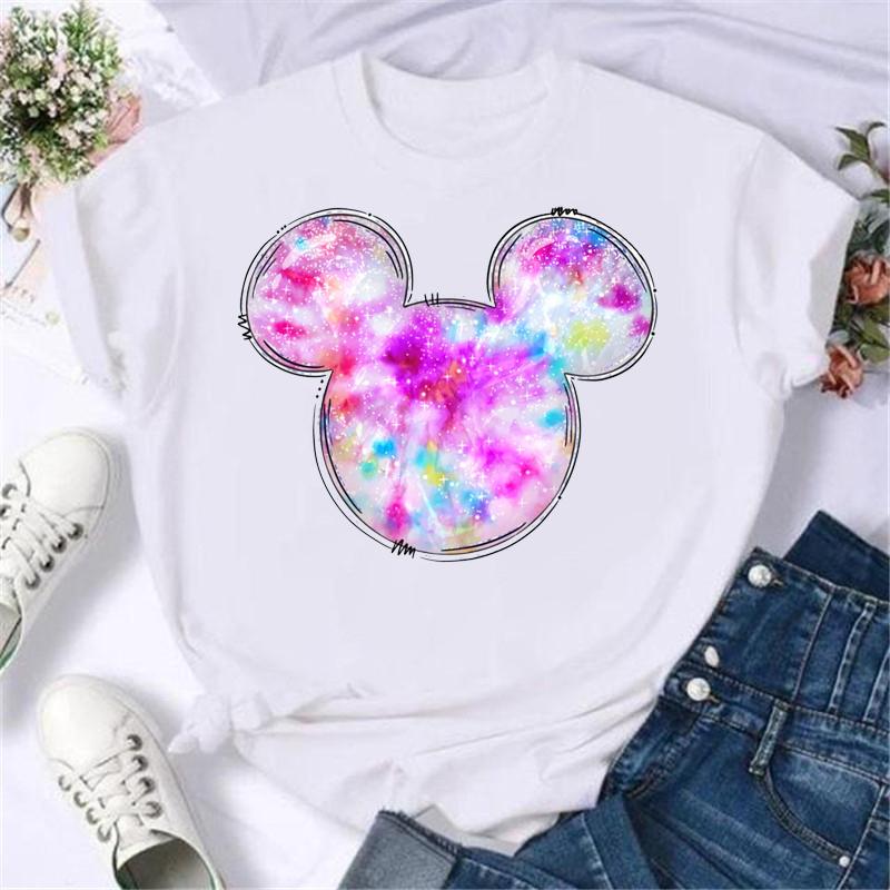 Unisex Mickey Mouse Fashion Leopard Minnie Head T Shirt T-shirt Cartoon Graphic Print Tshirt Streetwear Tops Clothing