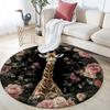 Giraffe & Flamingo Pattern Round rug,Carpet Rug for Living Room Bedroom Playroom ,Non-slip Floor Mat,Holiday Gifts and Birthday Gifts.
