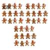 Gingerbread Man Gift Tags Christmas Wooden Ornaments, Cute Xmas Tree Hanging Decorations Decoration for Holiday Party Winter Home Decor Ornaments