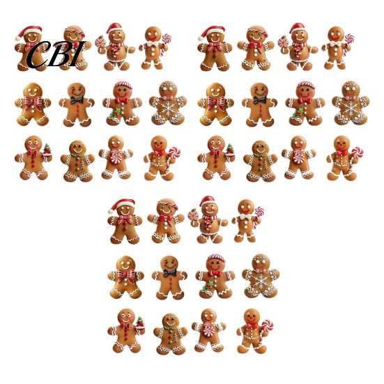 Gingerbread Man Gift Tags Christmas Wooden Ornaments, Cute Xmas Tree Hanging Decorations Decoration for Holiday Party Winter Home Decor Ornaments