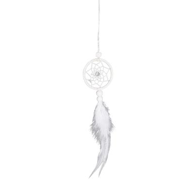 Mini Dream Catcher Car Pendant Feather Handmade Dreamcatcher Gifts Dream Catcher Car Pendant Pure White Romantic for Girls Women
