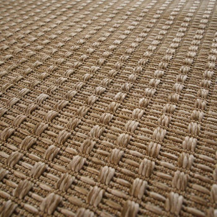 Beige Checkerboard Pattern Jute Look Rug 190x290