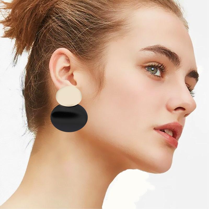 Big Statement Earrings Red Black White Gold Round Circle Oval Geometric Earrings for Women Punk Metal Earring Boho Jewelry 2020