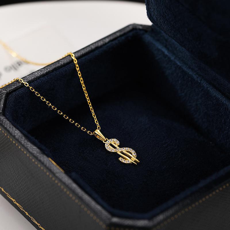 

Серебряное ожерелье с символом доллара Banyan Tree — минималистичный, холодный стиль, уникальный дизайн для женщин NS980