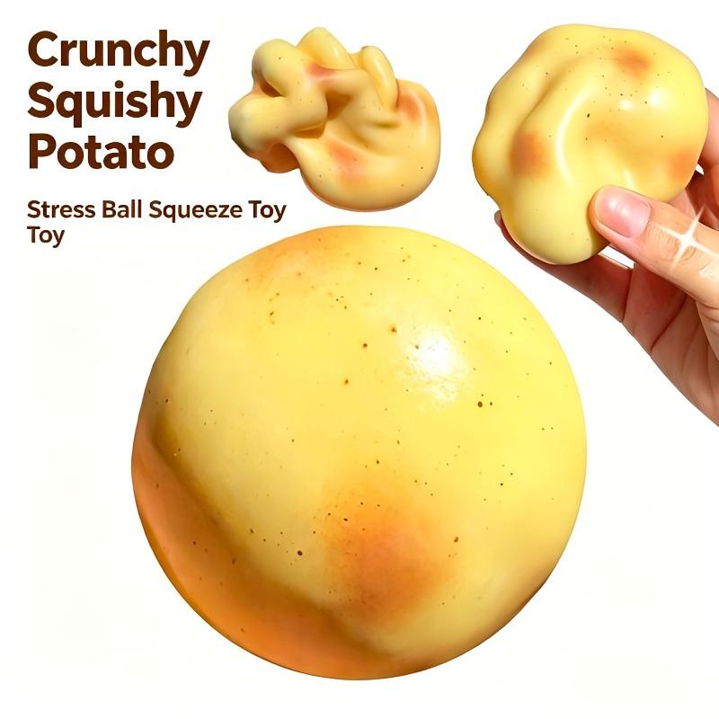Crunchy Squishy Potato Stress Ball Fidget Toy Crispy Potato Squishy Squeeze Ball Handmade Round Blocks Filled ASMR for Adult 3
