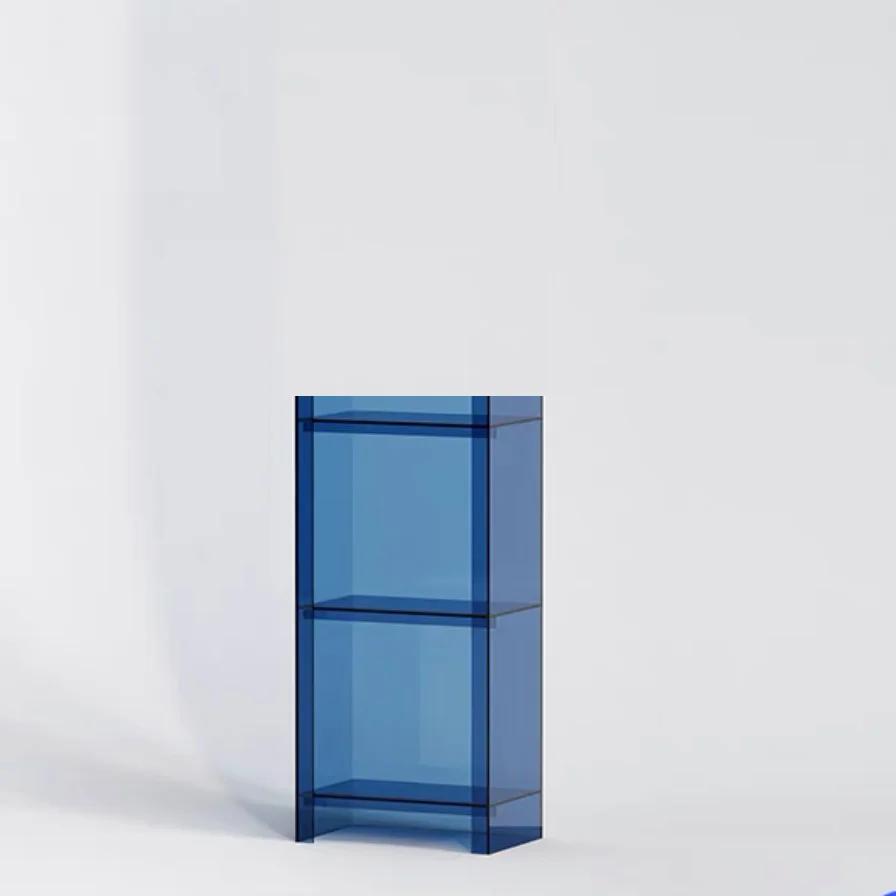 Rainbow Light Luxury Small Bookshelf Balcony Narrow Cabinet Floor Standing Shelf Handbook Against Wall Storage Cabinet Shadow