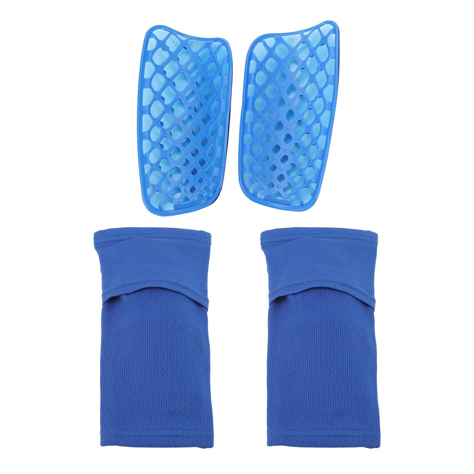 1 Pair Youth Soccer Shin Guard Sleeves Ultralight Breathable Soccer Shin Guards Youth Competition Training Equipment Blue L Size
