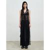 Anggae Lace Hooded Layering Dress Black