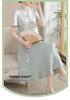 Elegant Chinese Style Short-Sleeved Dress for Middle-Aged and Elderly Women – Summer Slimming Two-Piece Look