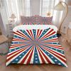 3pcs Blue Red Stars Stripes Bedding Set, Includes 1 Comforter + 2 Pillowcases, Without Pillow Inserts, Soft Comfortable, Lightweight Breathable020