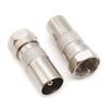 F Type Male Plug to RF Coax Male Plug Jack Coax Coaxial Connector Adapter