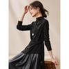 Mohan Yimei Classic Semi-High Collar Side-Tie Long Sleeve T-Shirt