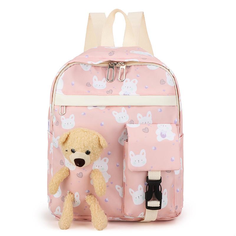 Cute Oxford Fabric Toddler Backpack With Bear Print For Kindergarten And Preschool