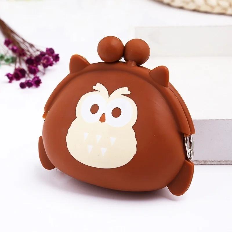 1Pc Cute Pretty Cartoon Owl Silicone Jelly Wallet Change Bag Keys Pouch Coin Purse Storage Bag