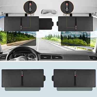 2Pcs Polarized Car Sun Visor Extender UV400 Anti Glare Eye Protection Shield чёрный