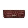 Inden-ya Uehara Yushichi Genuine Leather Hard Glasses Case, Model 4206, Black Base X Red Lacquer, Asanoha Pattern, Made In Japan