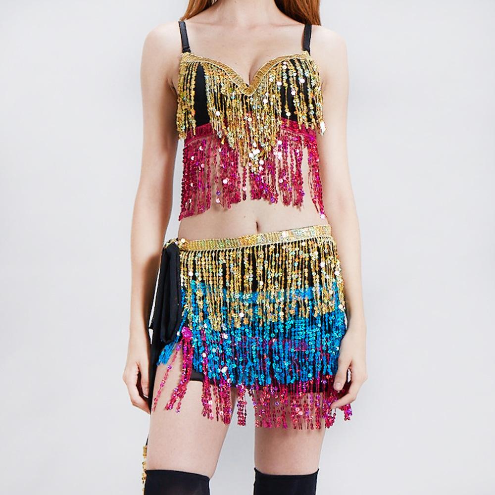 Halloween Belly Dance Costume Set Indian Costume Latin Dance Dress Chaozhou Chiffon Dance Costume
