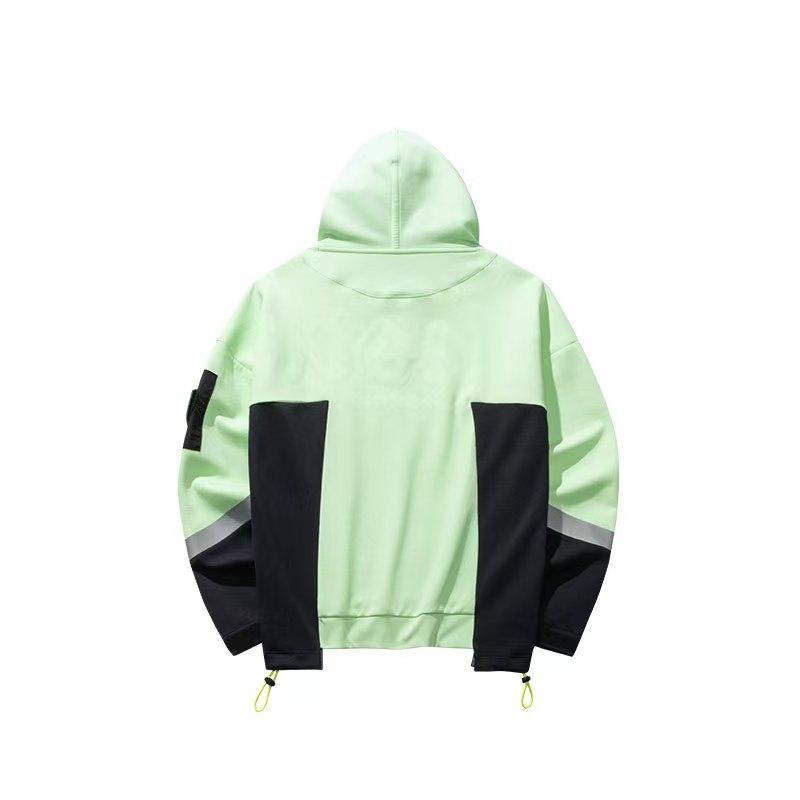 Anta Outdoor Series Color Block Hooded Comfortable Breathable Versatile Loose Sweatshirt Unisex Sweatshirt Oyster-Green Legendary-Blue 172516709G-1