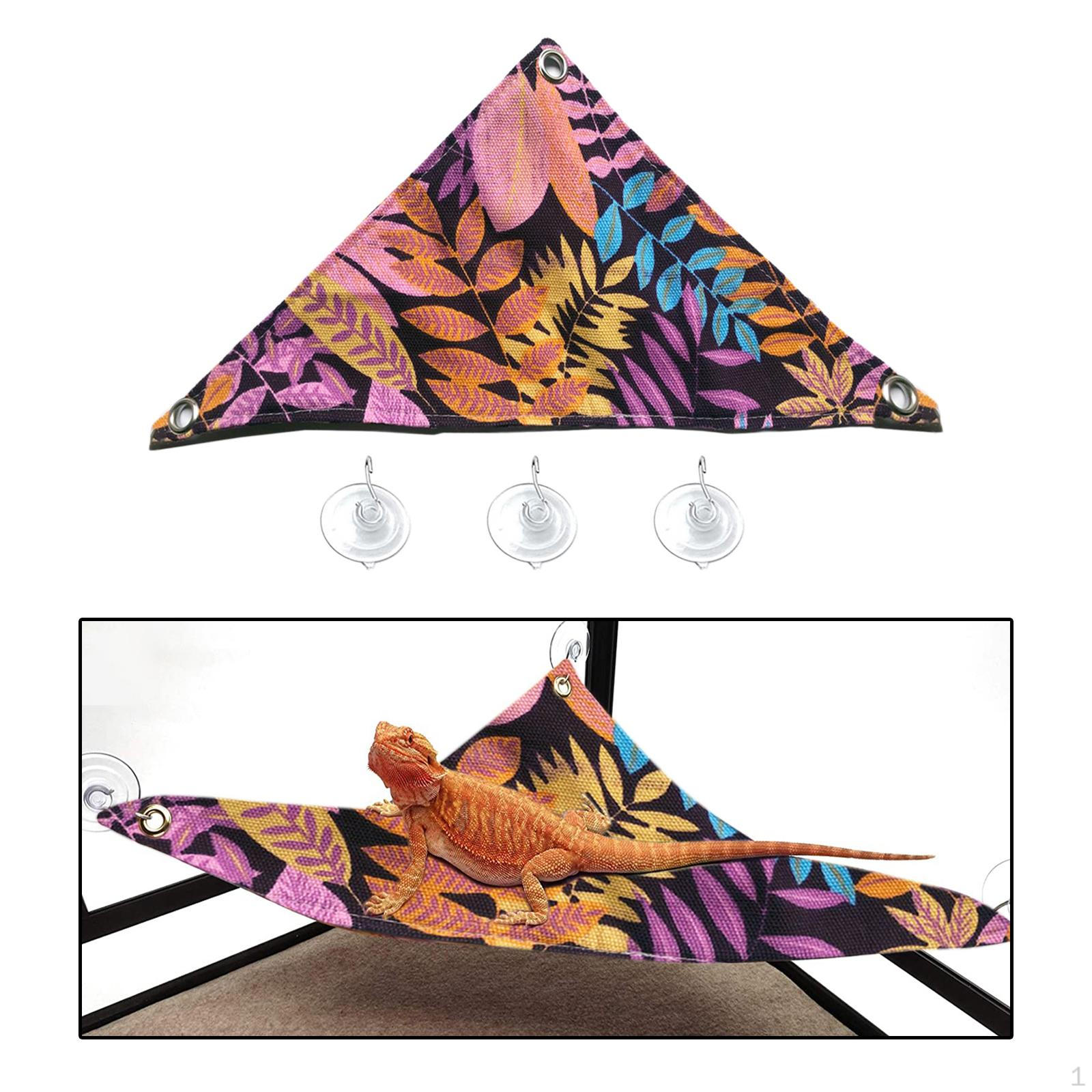 

Bearded Dragon Hammock Reptile Lounger Ladder Terrarium Habitat Decoration Purple L