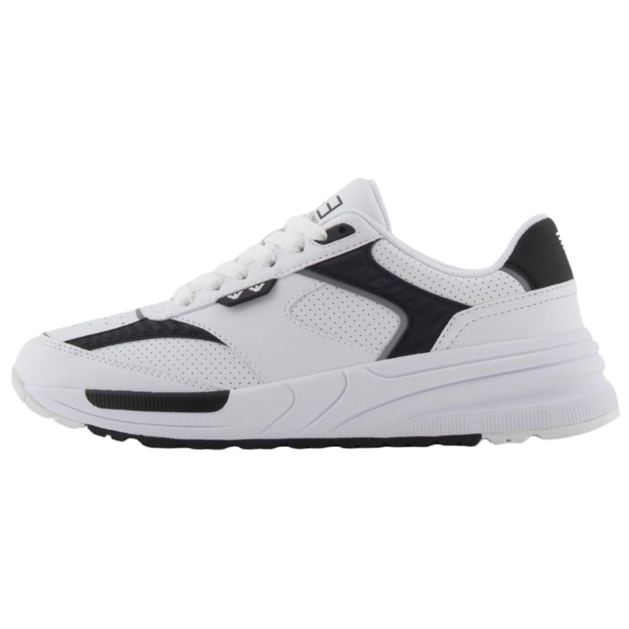 Emporio Armani EA7 Lace-Up Round Toe Color Block Low-Top Casual Shoes Men sneakers White X8X241XK435C6951 44.5