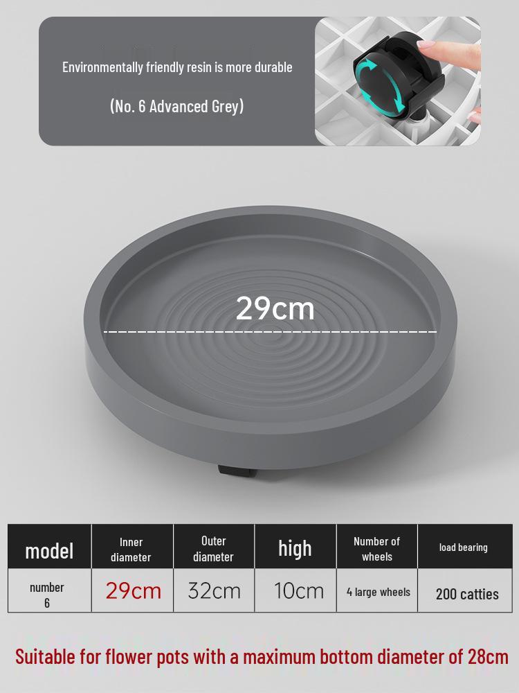 Mobile Flower Pot Tray with Universal Wheels – Green Plastic Plant Base