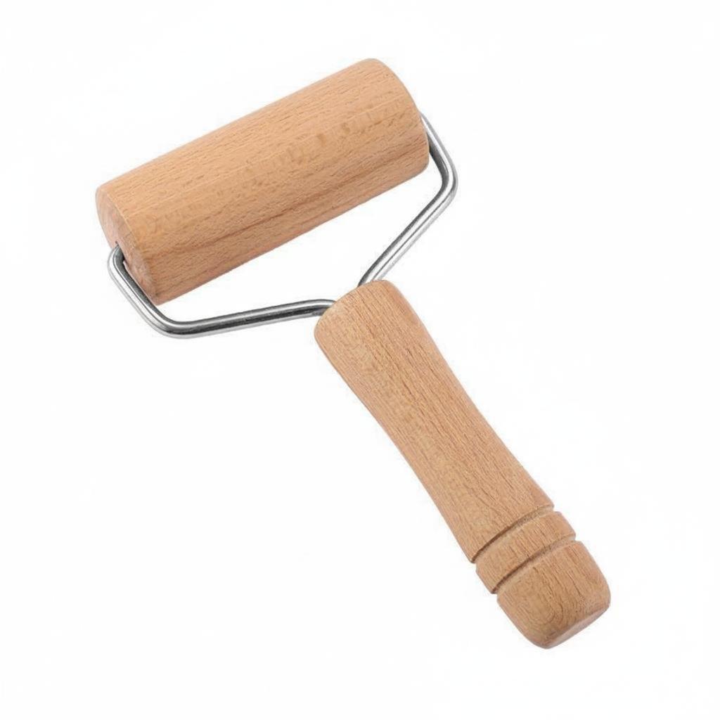 Dumpling Skin Rolling Tool Comfortable Grip T-Shaped Stainless Steel Rolling Tool Wooden Rolling Pin with Handles Sleek Surface