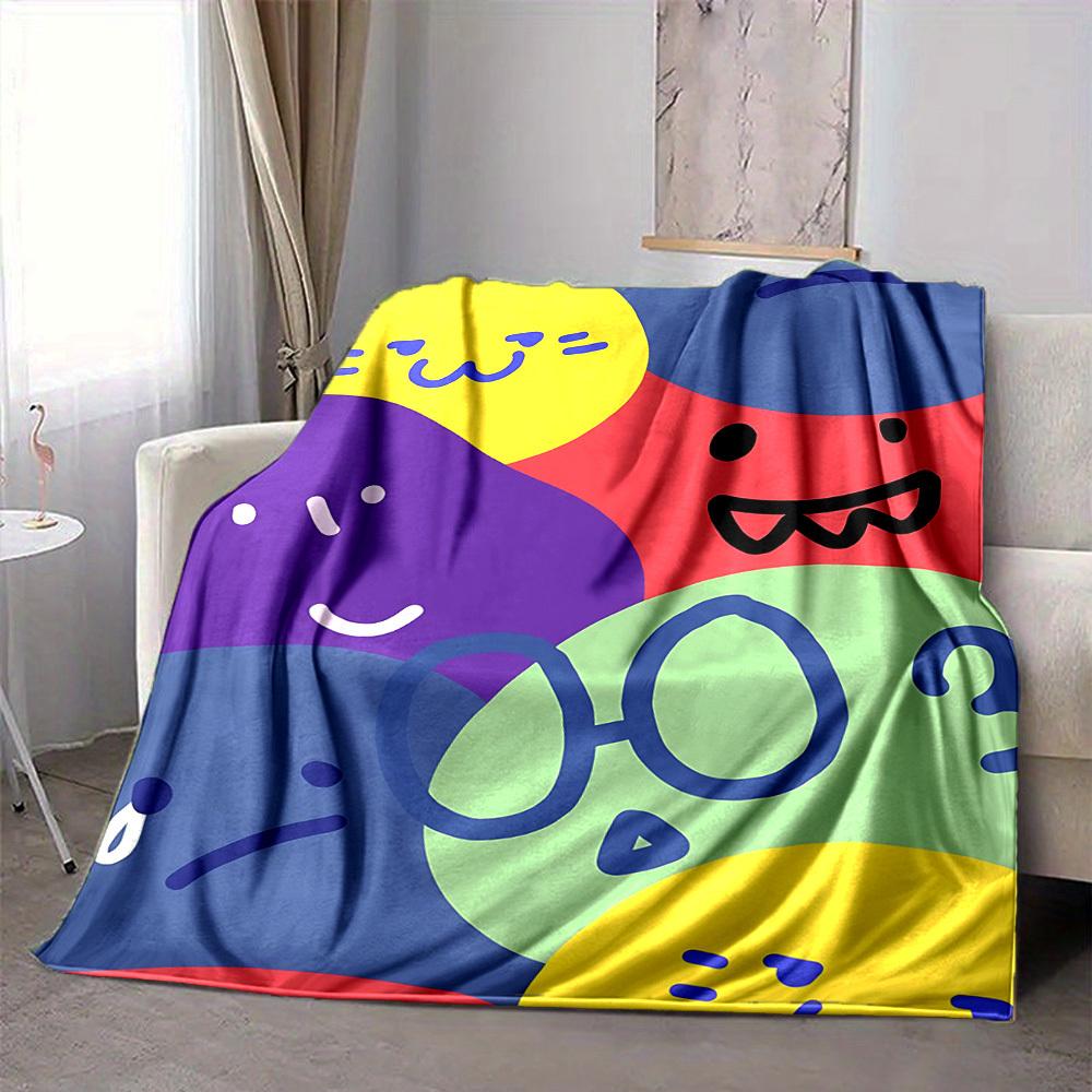 1pc Colorful Faces Blanket Warm,Perfect for Camping And Travel, Making It a Great Gift for Any Season yy250904190