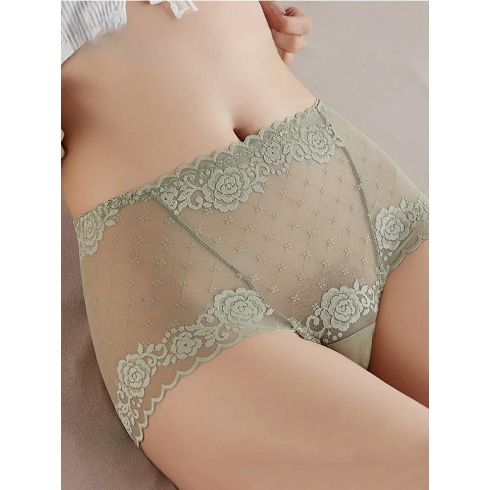 Sexy Women Underwear Lace Mesh Briefs Pure Cotton Crotch Tange Thong Women Lace Panties Underpants