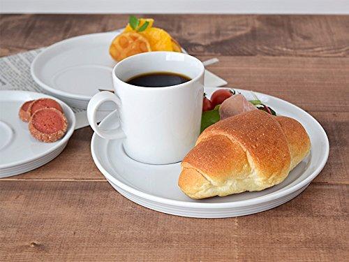 East Cafe Lunch Set, 22cm Plate + Mug, White, Cafe Tableware, Divided Plate, Dinnerware Set, Plate Set
