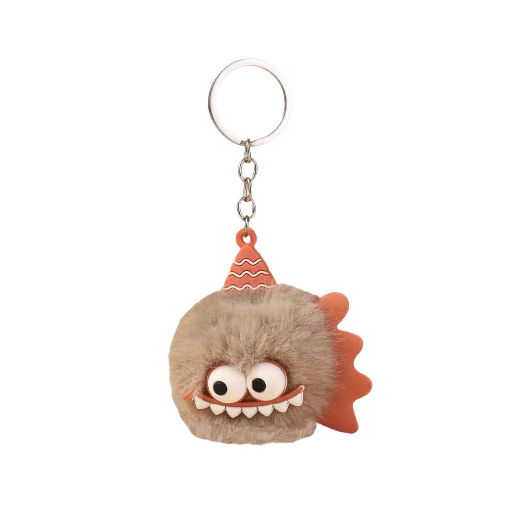 Adorable Big-Eyed Dinosaur & Shark Plush Keychain