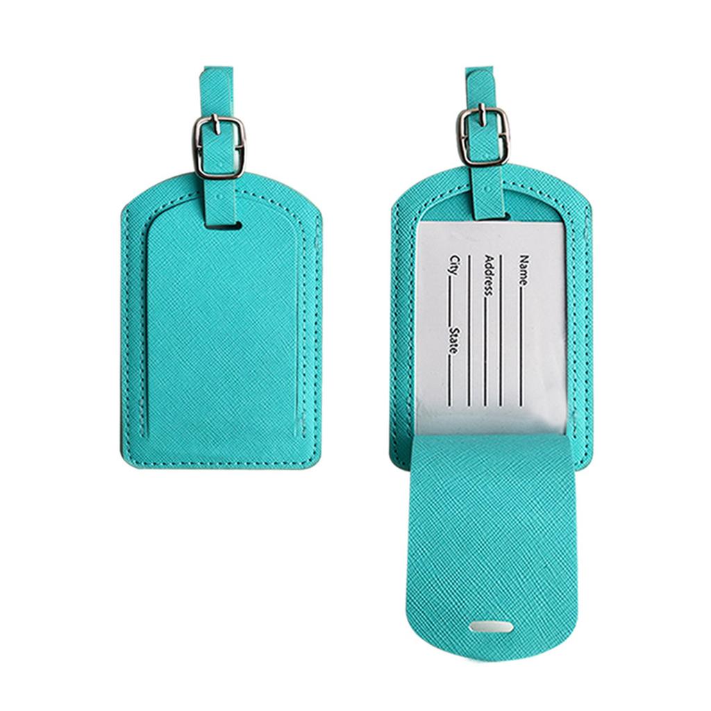 Women Men PU Leather Luggage Tag Suitcase Identifier Label Boarding Bag Tag Name Address Holder Travel Accessories