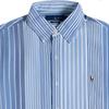 Polo Ralph Lauren Ss24 Gestreiftes Oxford Langarmhemd mit gesticktem Pony-Logo Herrenhemden Blau 710791531003