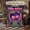 Cherry Blossom Serenity Theme Throw Blanket Custom Name Text Personalized Blanket Soft Cozy Blanket for Home Sofa Bed