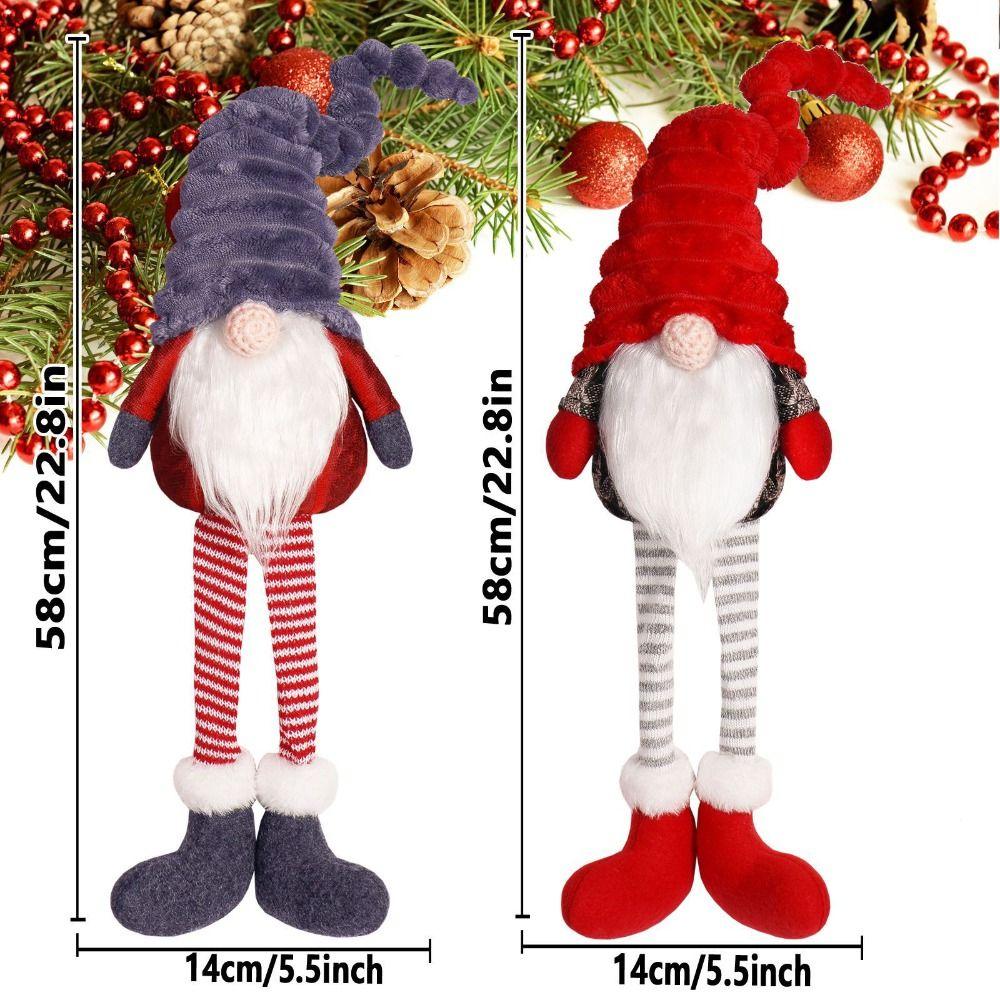 Cute Christmas Faceless Doll Cartoon Gnomes Elf Dolls Leg Hanging Doll Ornament  Birthday