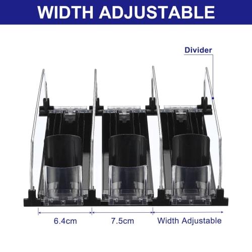 uxcell Refrigerator Soda Can Organizer, Self-Push Drink Organizer for Refrigerators, Adjustable Width Drink Dispenser, Beverage Pusher for Pantry Vend