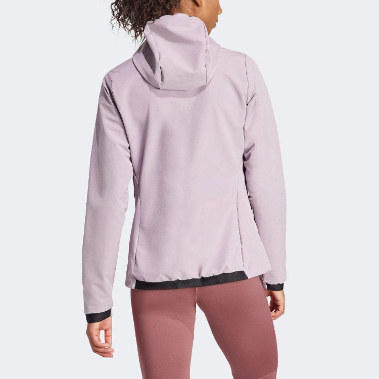 Adidas Terrex Multi Color Detail Logo Long Sleeve Hooded Jacket Women Jacket Purple IN2866