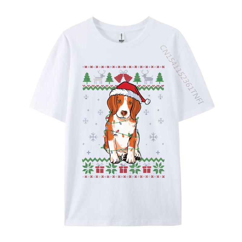 Beagle Christmas Ugly Dog Lover Tshirts Print Men TShirt Fashion Design Tops Tee Black Shirt Graphic Tees