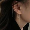 Silver-Plated Women's Long Ear Chain: Versatile, Simple Tassel Earring with Japanese/Korean Style.