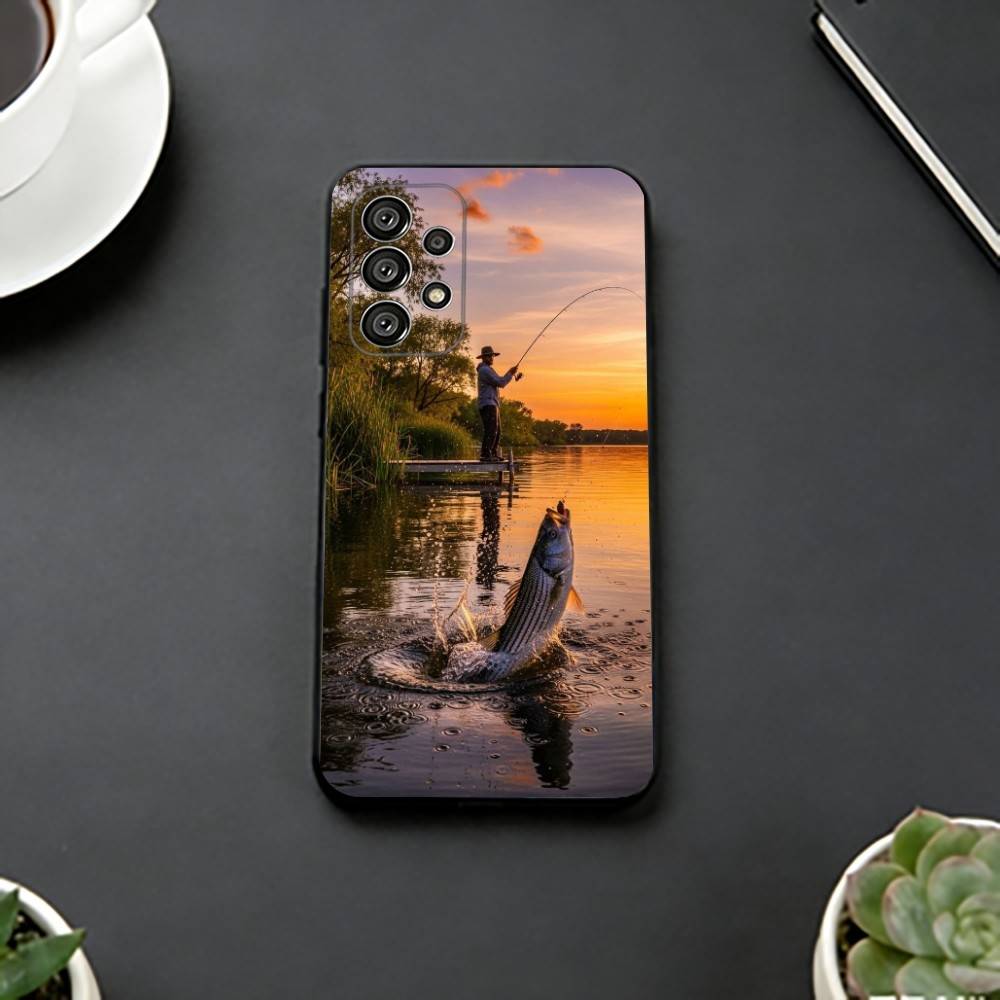 Carp Fish Fishing R-Rod Phone Case For Samsung S25,S24,S21,S22,S23,S30,Ultra,S20,Plus,Fe,Soft Silicone Black Cover