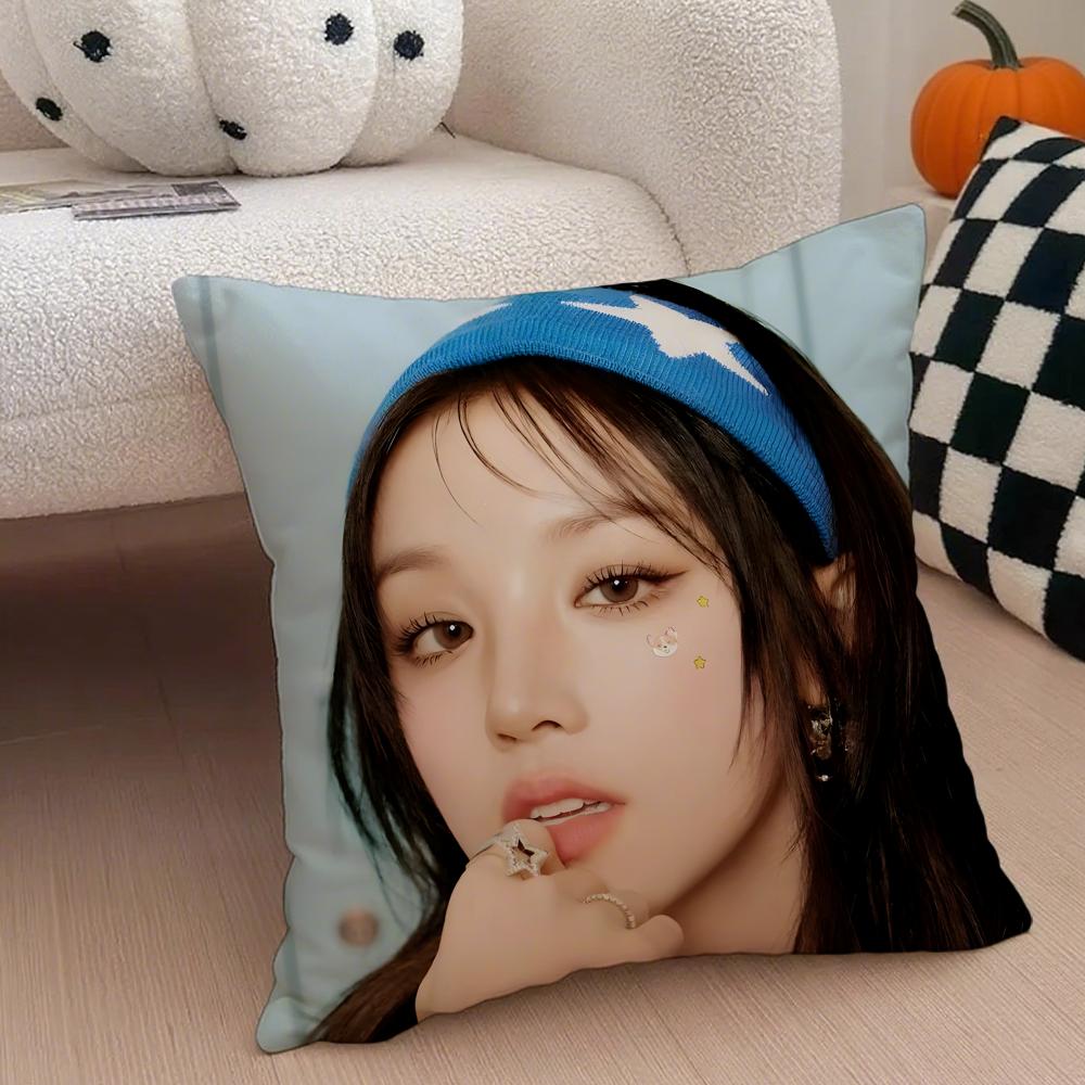 Quirky Korean Beautiful Singer SSong Yuqi Cushion Cover Throw Pillow Cover Hidden Button Durable Polyester Chair Cushion