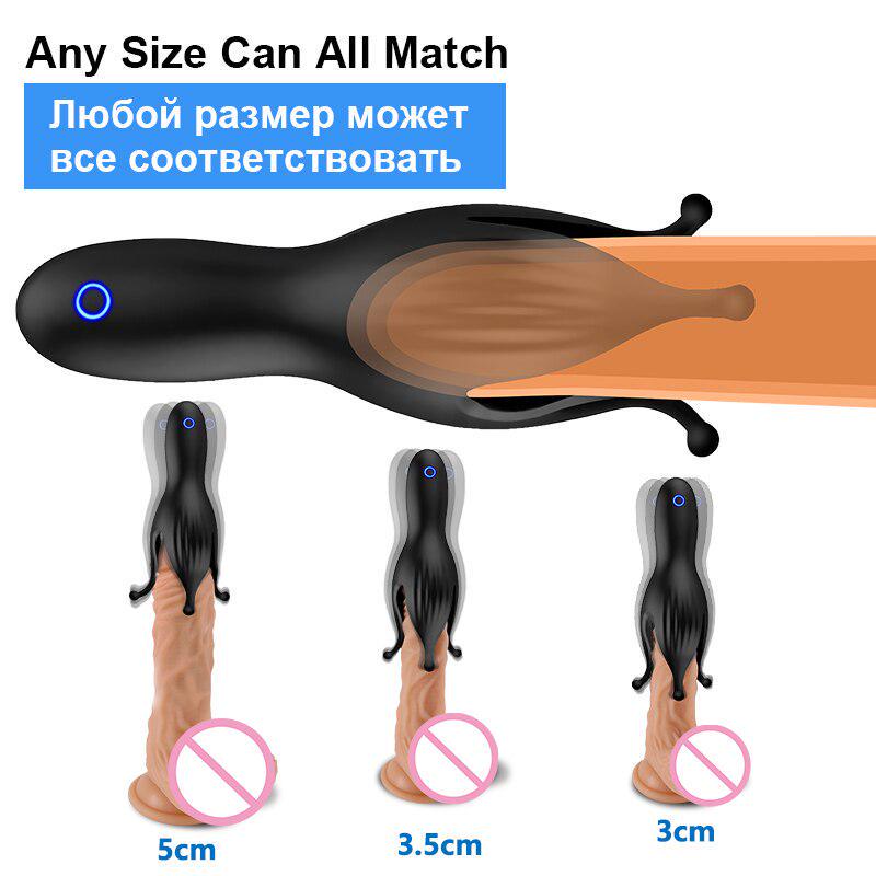 10 Modes Strong Penis Vibrator Glans Exerciser Delay Sex Toys for Flirting Men Male Penis Stimulate Masturbator Sex Products