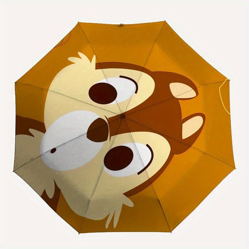 Disney Chip 'n' Dale Themed automatic opening and closing folding umbrella, portable durable, 8 rib umbrella frame, very suitable for busi