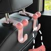 2pcs/set Cute Bow Pink Car Seat Back Hook Non Marking Headrest Hanger For Purse Grocery Bag Car Organizer Accessory