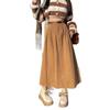 Women's Retro High Waist Corduroy Skirt, Slimming A-Line with Wide Hem, Mid-Length for Autumn