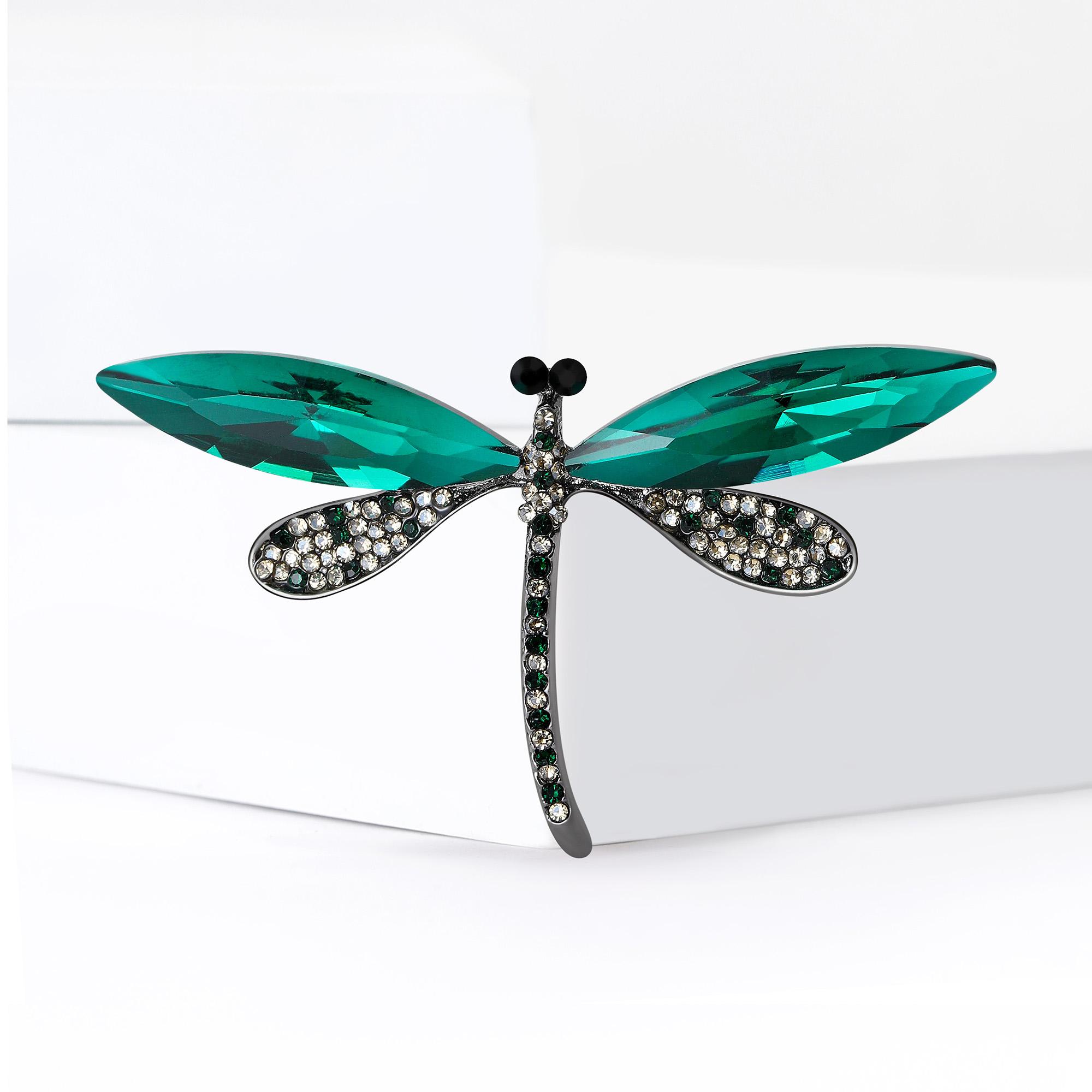 

Stylish Glass Dragonfly Brooches for Women Rhinestone Insect Pins Friend Event Party New Gifts Jewelry Decoration Accessories