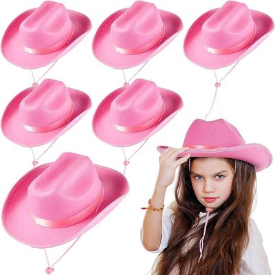 Kids Cowboy Hat High-Quality Children'S Dress Up Hat Pink Cowboy Hat Comfortable For Costume Party Pretend Play Birthday Gift
