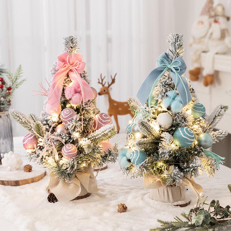 Pink Mini Christmas Tree Ornament - Desktop Simulation Cedar for Home or Window Decoration