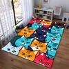 Colorful Cat Faces Pattern Carpet1Cute Illustrated Feline Design1Vibrant Artwork Suitable for use as an anti-slip1 for1room and bedroom sofas